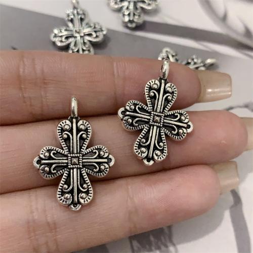 Zinc Alloy Cross Pendants, antique silver color plated, DIY 