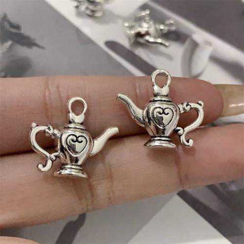 Zinc Alloy Jewelry Pendants, Teapot, antique silver color plated, DIY 