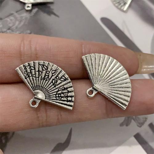 Zinc Alloy Jewelry Pendants, Fan, antique silver color plated, DIY 