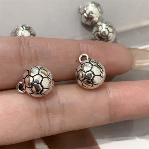 Zinc Alloy Jewelry Pendants, Football, antique silver color plated, DIY 