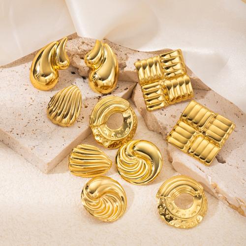 Stainless Steel Stud Earring, 304 Stainless Steel, fashion jewelry & for woman, golden 