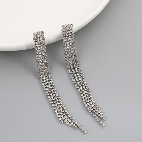 Fashion Fringe Earrings, Rhinestone, fashion jewelry & for woman 