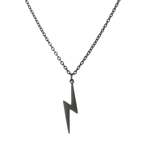 Stainless Steel Jewelry Necklace, 304 Stainless Steel, with 5cm extender chain, Lightning Symbol, Vacuum Ion Plating, fashion jewelry & for woman Approx 45 cm 