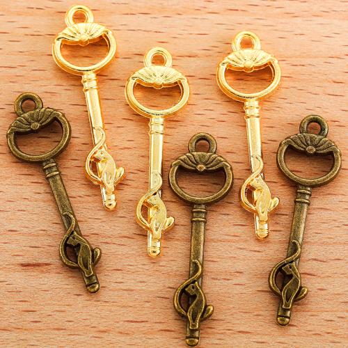 Zinc Alloy Key Pendants, plated, DIY 