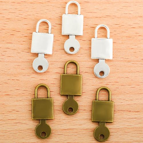 Zinc Alloy Key Pendants, Lock and Key, plated, DIY 