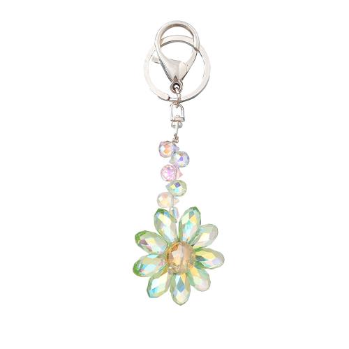 Crystal Key Chain, Zinc Alloy, with Crystal, Flower, plated, fashion jewelry [