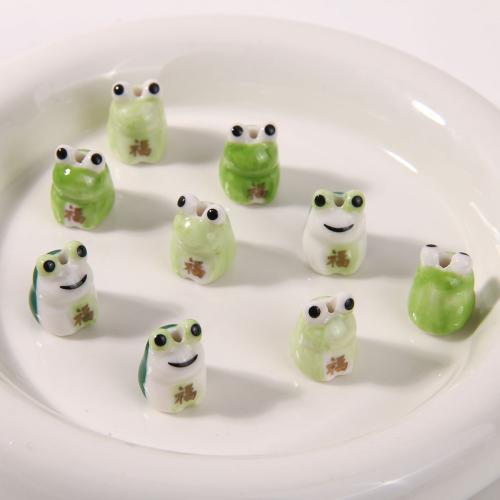 Animal Porcelain Beads, Frog, DIY 