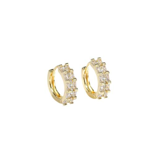 Cubic Zirconia Micro Pave Brass Earring, plated, micro pave cubic zirconia & for woman 