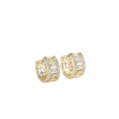 Cubic Zirconia Micro Pave Brass Earring, plated, micro pave cubic zirconia & for woman 