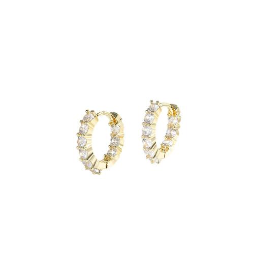 Cubic Zirconia Micro Pave Brass Earring, plated, micro pave cubic zirconia & for woman 