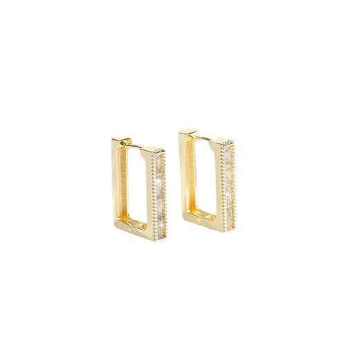 Cubic Zirconia Micro Pave Brass Earring, plated, micro pave cubic zirconia & for woman 