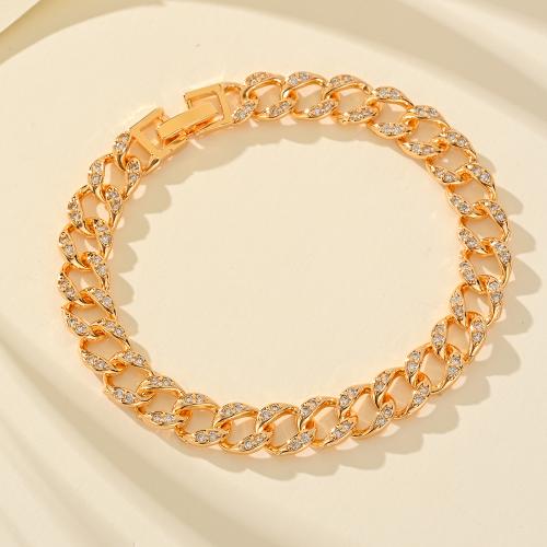 Cubic Zirconia Micro Pave Brass Bracelet, plated, micro pave cubic zirconia & for woman, gold 