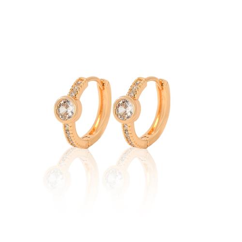 Cubic Zirconia Micro Pave Brass Earring, plated, micro pave cubic zirconia & for woman 