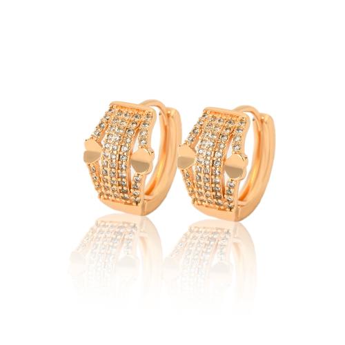 Cubic Zirconia Micro Pave Brass Earring, plated, micro pave cubic zirconia & for woman 