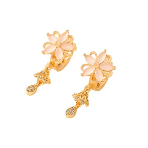 Cubic Zirconia Micro Pave Brass Earring, plated, micro pave cubic zirconia & for woman 