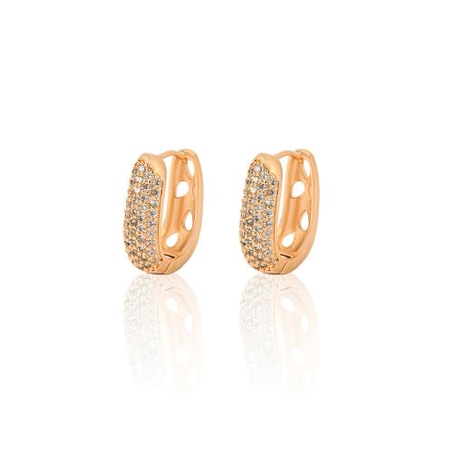 Cubic Zirconia Micro Pave Brass Earring, plated, micro pave cubic zirconia & for woman 