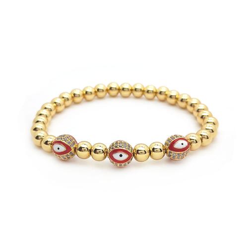 Mal pulsera ojo, metal, micro arcilla de zirconia cúbica & para mujer & esmalte, más colores para la opción, Vendido por UD