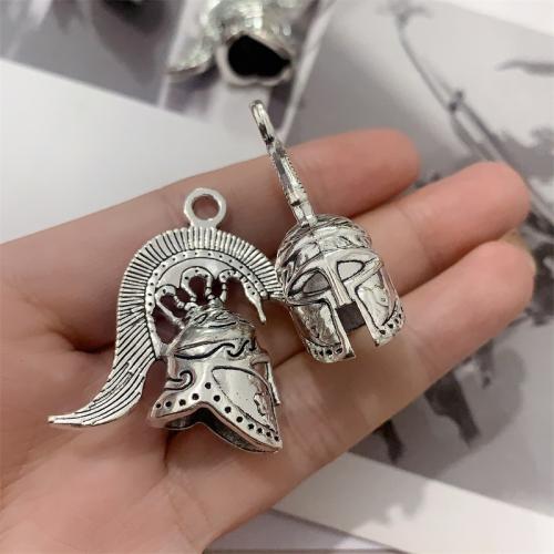 Zinc Alloy Jewelry Pendants, Helmet, antique silver color plated, DIY 