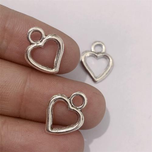 Zinc Alloy Heart Pendants, antique silver color plated, DIY 