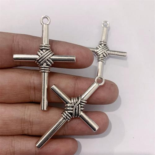 Zinc Alloy Cross Pendants, antique silver color plated, DIY 