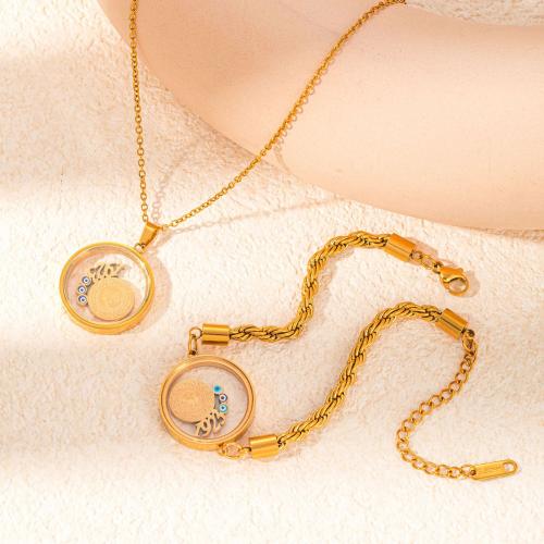 Fashion Stainless Steel Jewelry Sets, 304 Stainless Steel, fashion jewelry & for woman, golden [