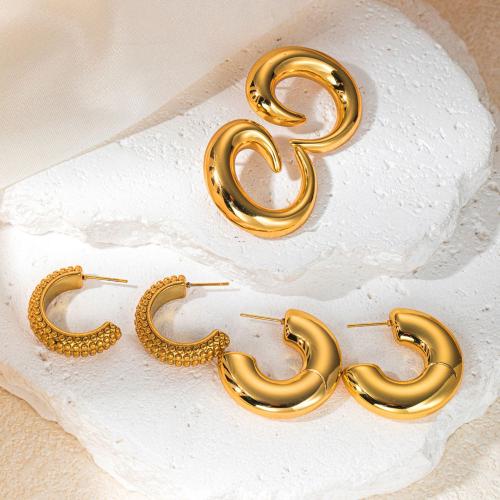 Stainless Steel Stud Earring, 304 Stainless Steel, fashion jewelry & for woman, golden 