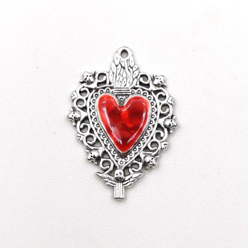 Zinc Alloy Enamel Pendants, Heart, DIY 