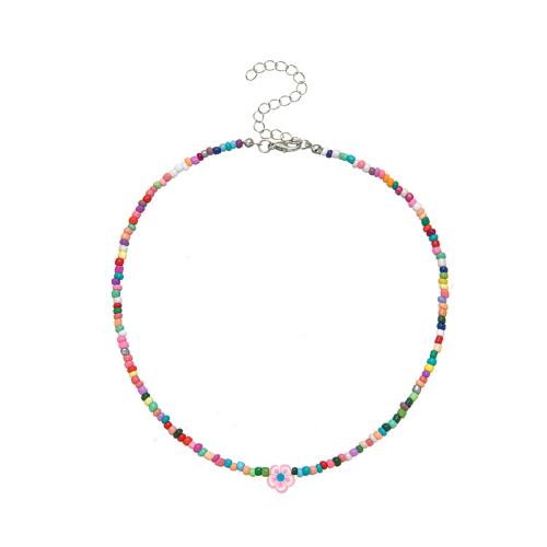 Petite perle en verre de collier 
, Seedbead, avec résine & fer, bijoux de mode, plus de couleurs à choisir, Vendu par PC[