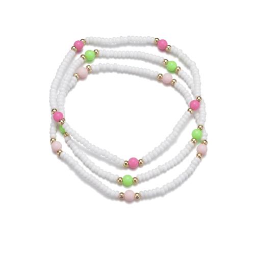 Mode Schmuck Fußkettchen, Seedbead, Modeschmuck, gemischte Farben, 3PCs/setzen, verkauft von setzen