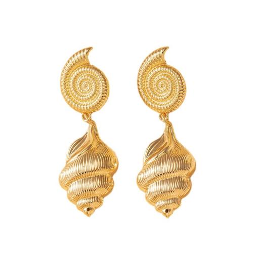 Zinc Alloy Drop Earring, Conch, plated, for woman, gold 