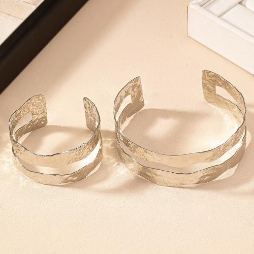 Fashion Zinc Alloy Jewelry Sets, Arm Bangle & cuff bangle, plated, for woman, silver color 