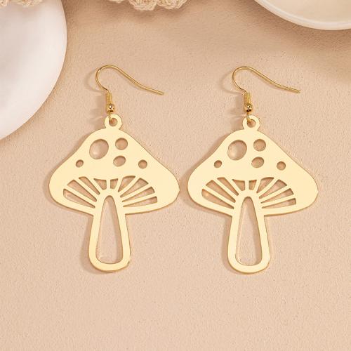 Zinc Alloy Drop Earring, mushroom, plated, for woman, gold 