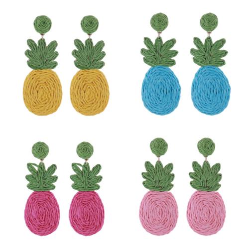 Fashion Create Jewelry Earring, Zinc Alloy, with Rafidah Grass, Bohemian style & for woman 