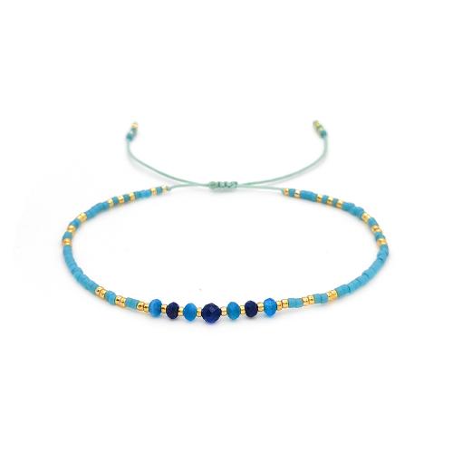 Bracelets en pierres précieuses, corde de cire, avec Seedbead & Lapis lazuli & Amazonite, styles différents pour le choix & pour femme, plus de couleurs à choisir, Vendu par PC