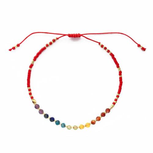 Bracelets Bijoux en verre, corde de cire, avec Seedbead & Pierre naturelle, bijoux de mode & pour femme, plus de couleurs à choisir, Vendu par PC