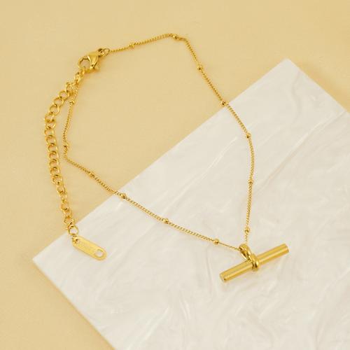 Stainless Steel Anklets Jewelry, 304 Stainless Steel, with 5.5cm extender chain, 18K gold plated, fashion jewelry & for woman, golden Approx 21.5 cm 