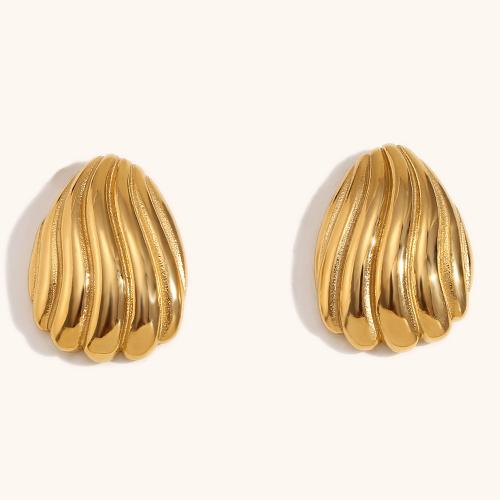 Stainless Steel Stud Earring, 304 Stainless Steel, fashion jewelry & for woman, golden [