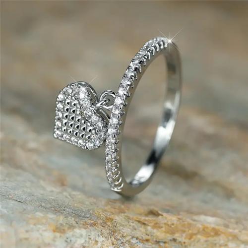 Cubic Zirconia Micro Pave Brass Finger Ring & micro pave cubic zirconia & for woman 