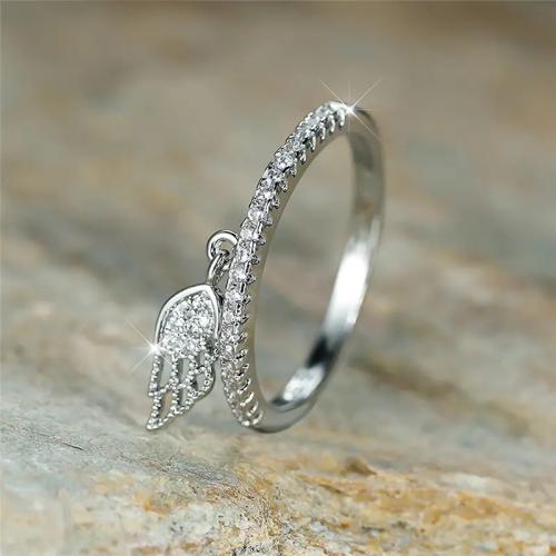 Cubic Zirconia Micro Pave Brass Finger Ring & micro pave cubic zirconia & for woman 