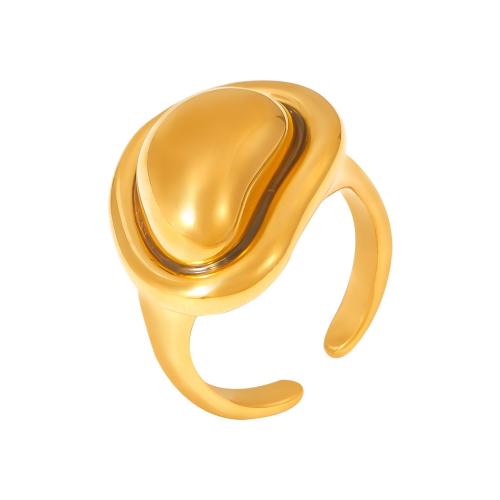 Anillo de dedo de acero Titanium de, Partículas de acero, Corazón, Joyería & para mujer, dorado, tamaño:7, Vendido por UD