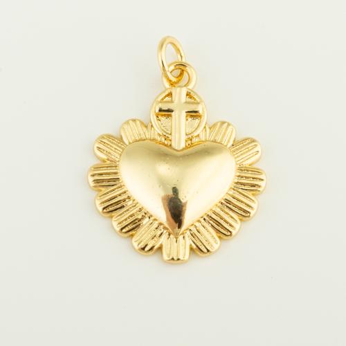 Brass Heart Pendants, gold color plated, DIY 