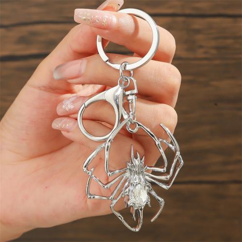 Zinc Alloy Key Chain Jewelry, Spider, silver color plated, fashion jewelry, silver color 