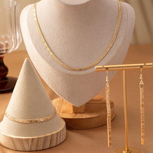 Fashion Zinc Alloy Jewelry Sets, bracelet & earring & necklace, plated, for woman, gold 