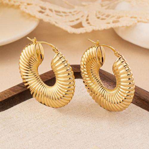 Zinc Alloy Leverback Earring, plated & for woman, gold 