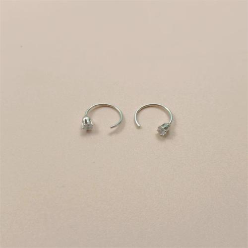 Pendientes de Perno de Aleación de Zinc, chapado, micro arcilla de zirconia cúbica & para mujer, más colores para la opción, Diameter 1.3cm, Vendido por Par