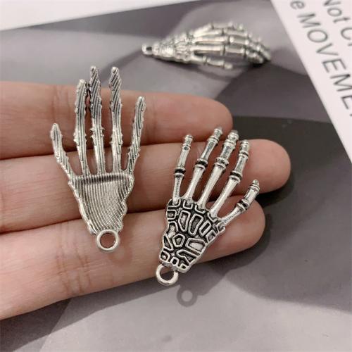 Zinc Alloy Hand Pendants, antique silver color plated, DIY 