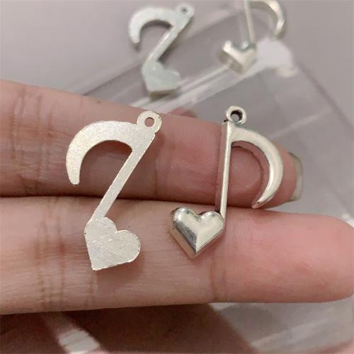 Musical Instrument Shaped Zinc Alloy Pendants, Music Note, antique silver color plated, DIY 