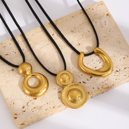 Stainless Steel Jewelry Necklace, 304 Stainless Steel, 18K gold plated, fashion jewelry & for woman, golden Approx 150 cm 