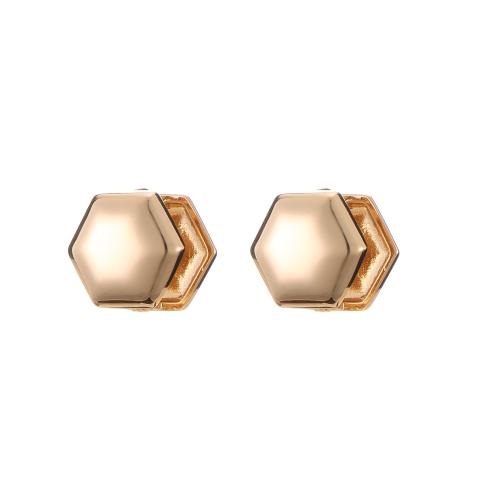 Brass Stud Earring, 18K gold plated, fashion jewelry & for woman, golden, 17mm 