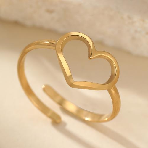 Stainless Steel Finger Ring, 304 Stainless Steel, Heart, fashion jewelry & Unisex [